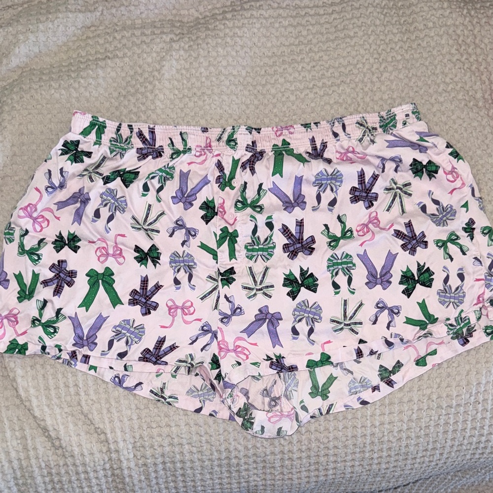 VS pink satin sleep shorts